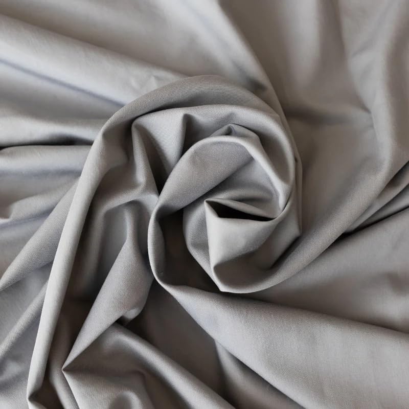 DreamFit DreamComfort 100% Natural Long Staple Cotton Sheet Set with Elastic Corner Bands with Extra Deep Pockets up to 20 Inches Luxury Bedding Crafted in USA Full Sheet Set Gray