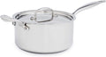 Heritage Steel 4 Quart Saucepan - Titanium Strengthened 316Ti Stainless Steel with 5-Ply Construction - Induction-Ready and Fully Clad, Made in USA