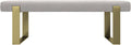 VANT Upholstered Bed Bench - Ribbed Stone - Burnished Brass - Contemporary Modern, Bedroom Bench Seat, Hallway, or Entryway