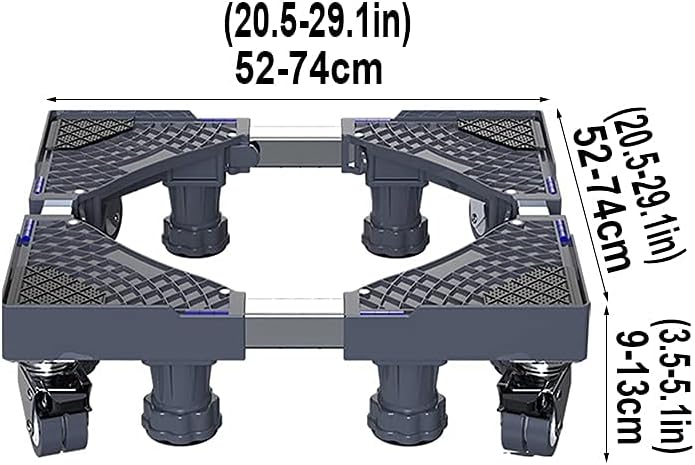 Adjustable Washing Machine Base Washing Machine Stand Base Heavy Duty 4 Legs Holder Bracket Height 15cm/20cm Universal Fridge zer Stand Base for Dryer, ice Maker, cookers,