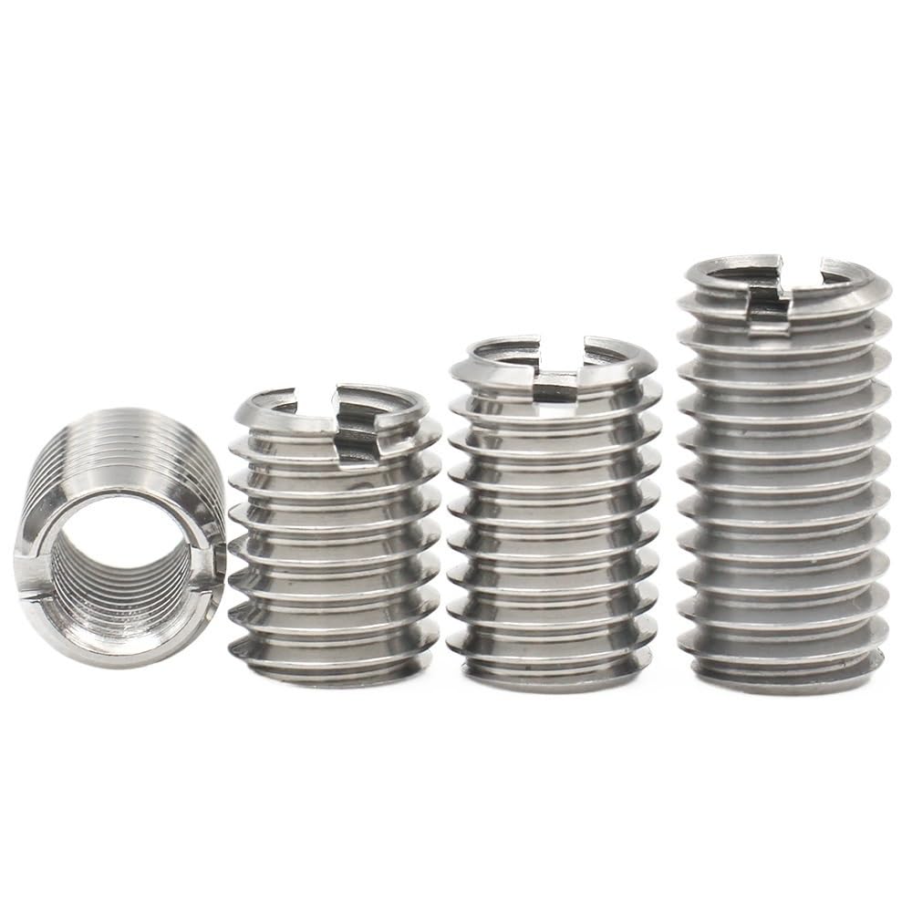 10pcs Stainless Steel Nut Sotted Inside Outside, M2-M12 Self Tapping Thread Insert Adapter Screw Nuts Sleeve Converter Nut(30MM*M12XM20)