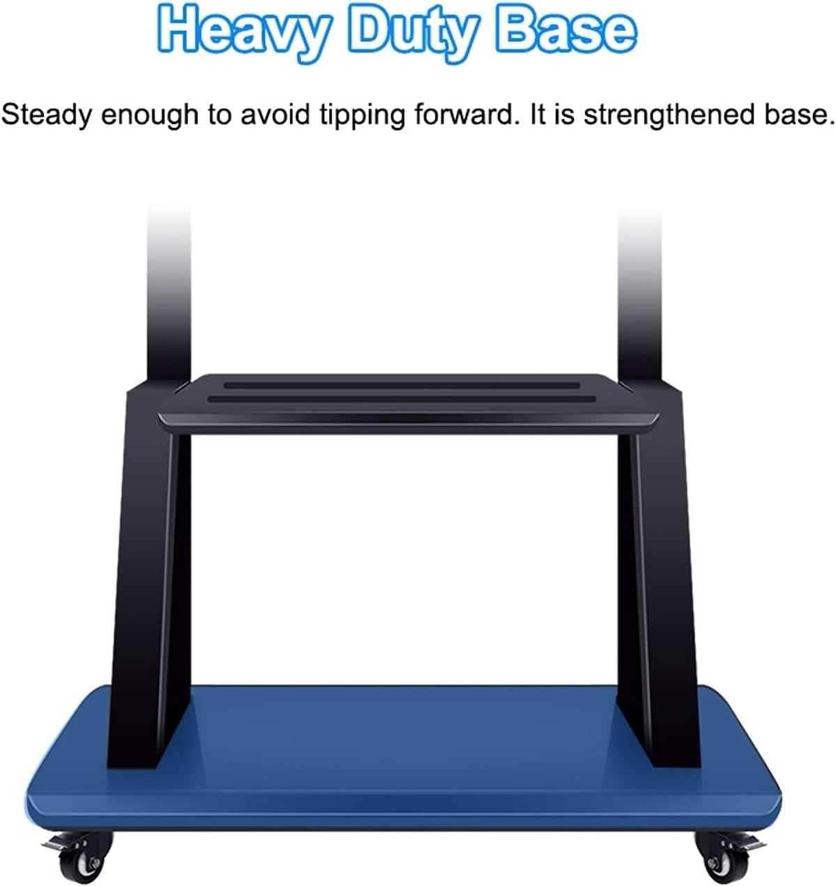 Mobile TV Cart with Wheels for 32-75 Inch, Heavy Duty Universal Floor TV Stand Height Adjustable with 3 Storage Shelf, Loads 300Lbs Beautiful Scenery