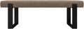 VANT Upholstered Bed Bench - Ribbed Taupe - Matte Black - Contemporary Modern, Bedroom Bench Seat, Hallway, or Entryway