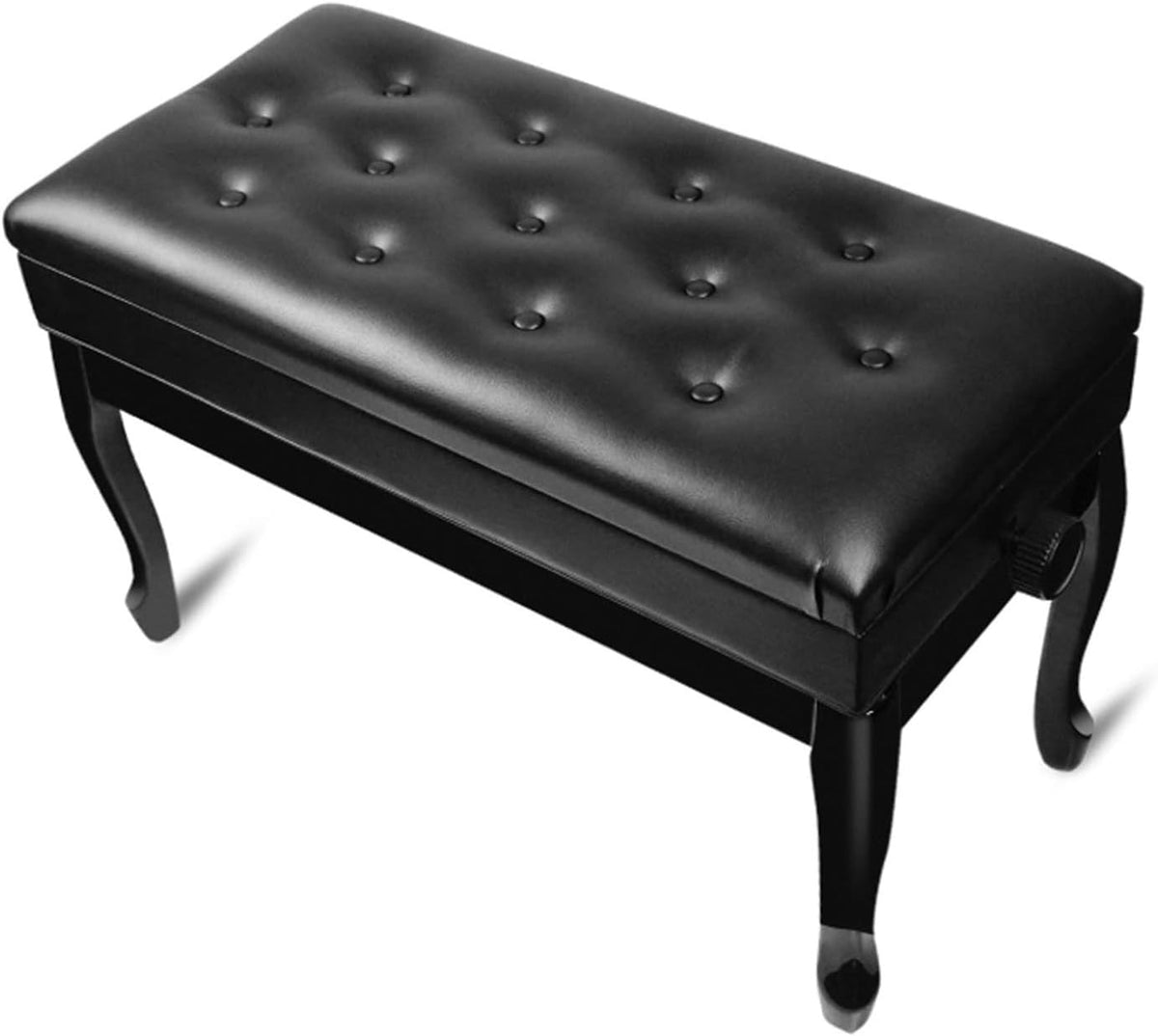 Modern Simple Piano Bench, Vanity Stool with Storage Compartment for Music Books,Padded Keyboard Bench,Black