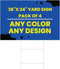 Custom Yard Sign Printing 4mm Coroplast Double Sided graduation yard sign, political yard sign Real Estate Rigid Signs, Party Decorations, Garden Sign with Step Stake (24x36 Pack of 4)