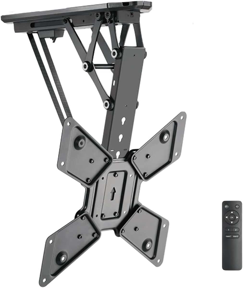 Universal TV Stand TV Stand Base Remote Control Electric TV Hanger Ceiling Smart Folding TV Stand Fits Most Flat Screen Curved TVs 32 to 55 Inch, Up to 66 Lbs, 400x400mm Tv Stand