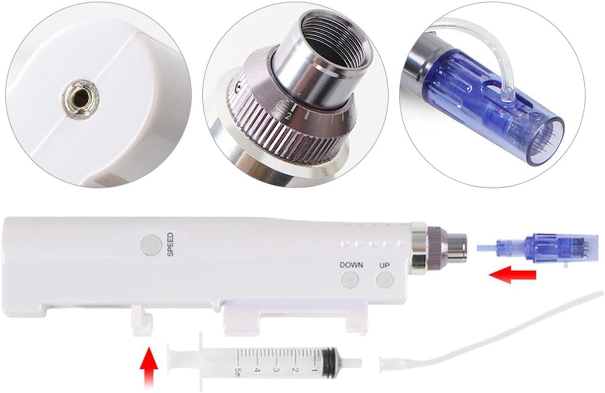 Elitzia Non-Needle Injection Facial Rejuvenation Skin Care Tools Instrument 2 Cartridges for Home Use ETNV6138