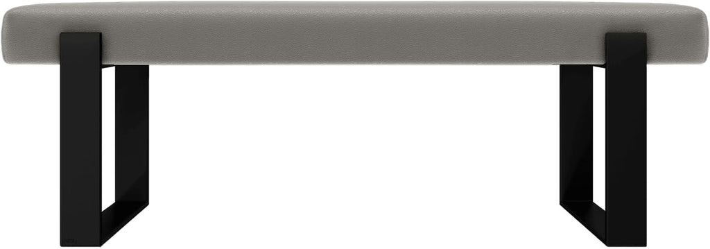 VANT Upholstered Bed Bench - Zigrino Mineral - Matte Black - Contemporary Modern, Bedroom Bench Seat, Hallway, or Entryway