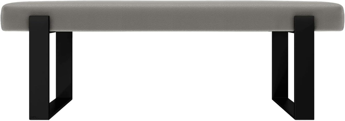 VANT Upholstered Bed Bench - Zigrino Mineral - Matte Black - Contemporary Modern, Bedroom Bench Seat, Hallway, or Entryway
