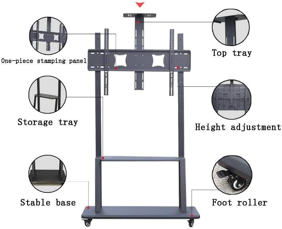 Universal TV Stand with Swivel and Height Adjustment for 32-65 Inch TVs, Tempered Glass Base, Holds up to 100kg, VESA Compatible, 30° Swivel