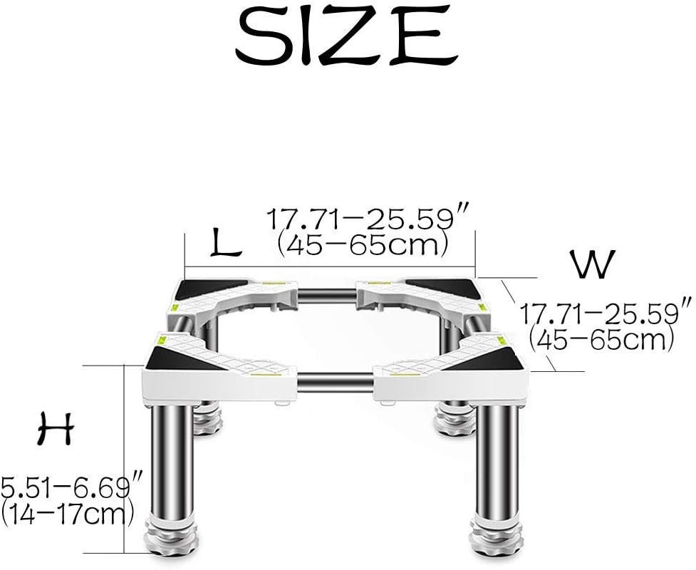 Heightening Washing Machine Stand with 4/8/12 Feet Heavy Duty Telescopic Furniture Pedestal Universal Fridge Dryer Base Anti Vibration Mute Holder Stand Outdoor Roller Floor T