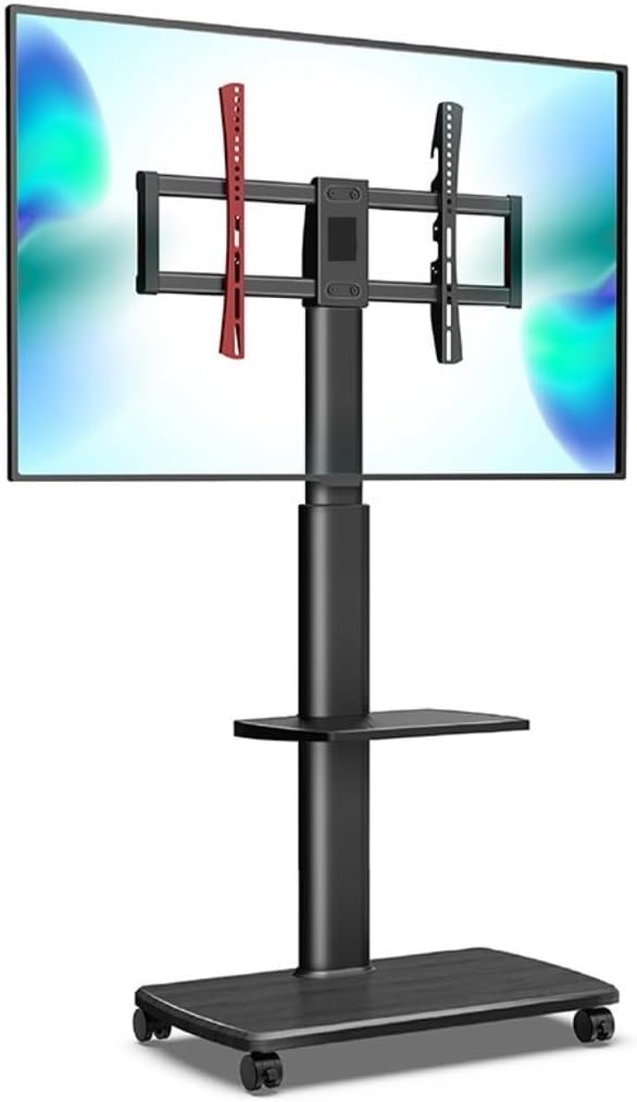 TV Stand TV Bracket Rolling TV Stand for 37 to 75 Inch TVs, Mobile TV Cart On Wheels, Tall Universal Floor Stands with Swivel Mount TV Mount Stand for Living Room Bedroom