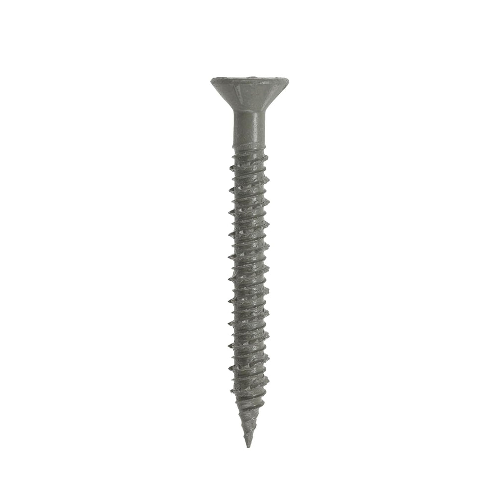 Power Pro 376641 Concrete Screw Anchors, 1/4' x 2-3/4', High-Performance, Code-Approved, Epoxy Coated, Coarse Thread, for Concrete and Masonry, Outdoor Rust Resistant, #410 Stainless Flat, 100pcs