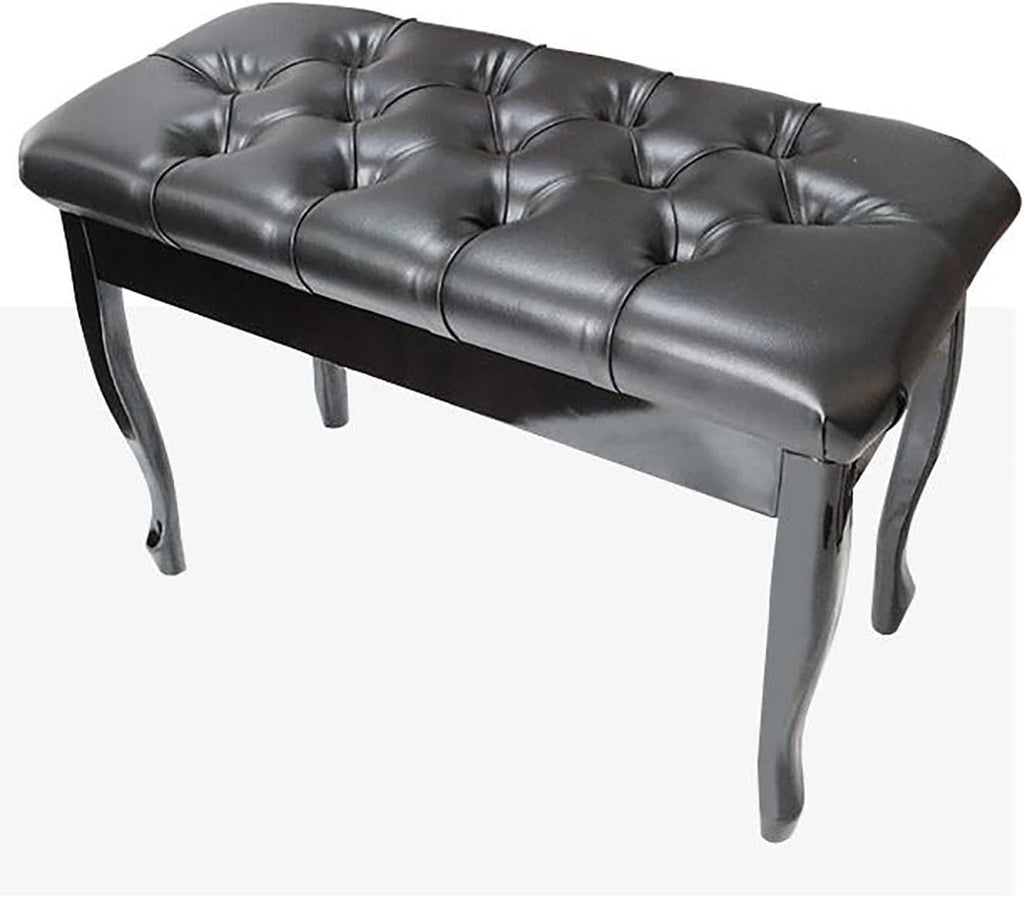 Piano Stool,Dressing Table Stoolduet Leather Piano Bench Deluxe Wood Piano Stool with Large Storage Box Keyboard Bench Vanity Stool,76 X 35 X 49Cm,Perfect for Home & Prof,Black