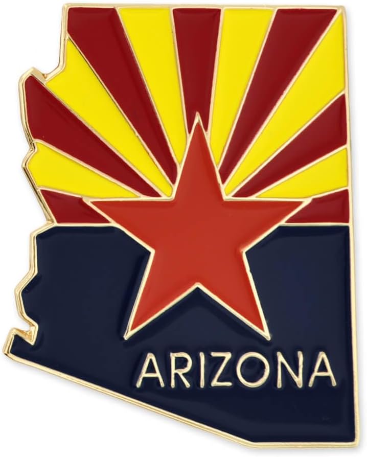 PinMart State Shape Flag Lapel Pin