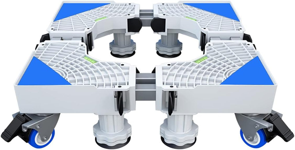 Portable Washing Machine Roller Pulley， Multi-Functional Adjustable Base with 4 Mobile Case Roller Trolley for Washing Machine,Dryer And Refrigerator Telescopic Length/Width 52-66cm Universal Fridge