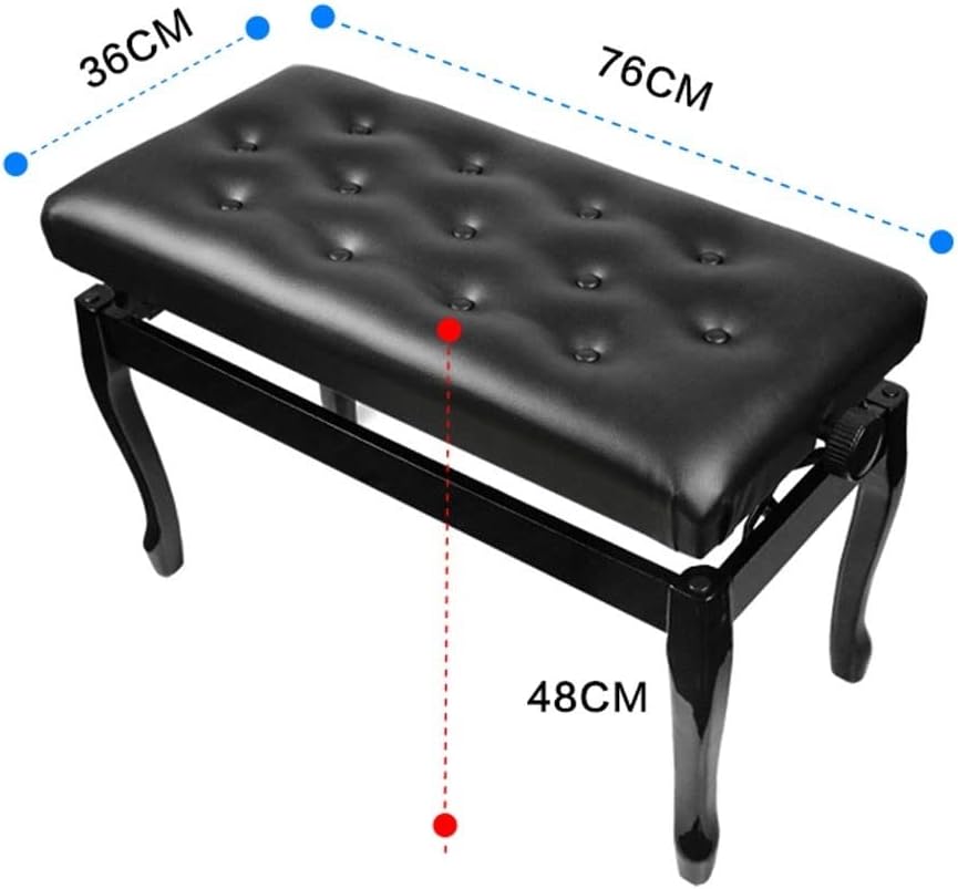 Modern Simple Piano Bench, Vanity Stool with Storage Compartment for Music Books,Padded Keyboard Bench,Black