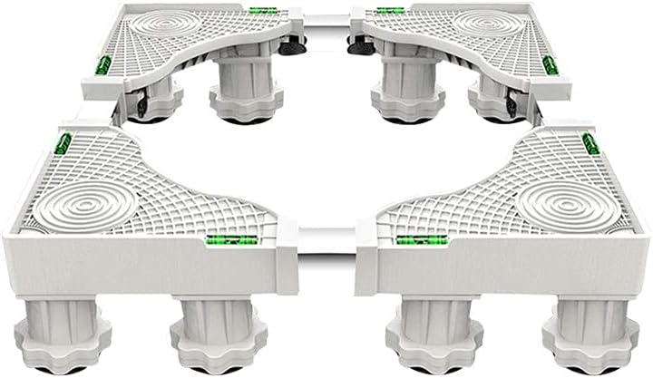Adjustable Washing Machine Base Washing Machine Stand Universal Anti-Rust Heavy Duty Dryer Base Holder Bracket Length/Width 43-65cm Stand for Fridge, Air Conditioner, Dishwash