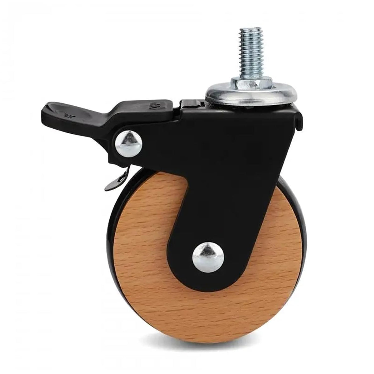 2.5-Inch 8×15mm Threaded Rod Universal Brake Casters Mobility Base with Wheels 4Pcs(M8x15mm-Universal)