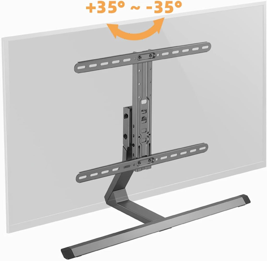 Universal TV Stand TV Stand Base LCD TV Universal Base Height-Adjustable Desktop Stand ±35°Rotating Desktop TV Mount Base for Most 37-75 Inch Flat Screen TVs, Supports Up to 77lbs,Yellow-A