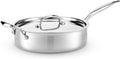 Heritage Steel 4 Quart Sauté Pan with Lid - Titanium Strengthened 316Ti Stainless Steel with 5-Ply Construction - Induction-Ready and Fully Clad, Made in USA