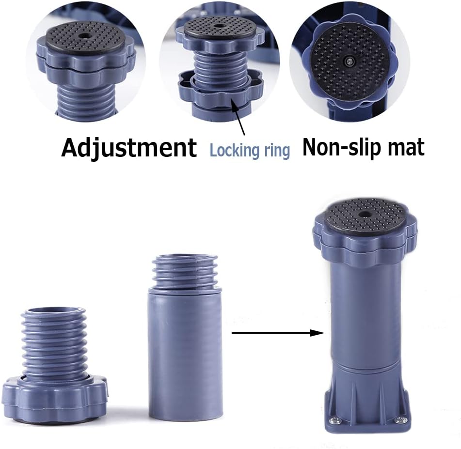 Adjustable Washing Machine Base Upgraded Washing Machine Stand Universal Fridge Base Stand Retactable Furniture Base Bracket Adjustable 40-70cm Stand Heavy Machines Stand 4/8/