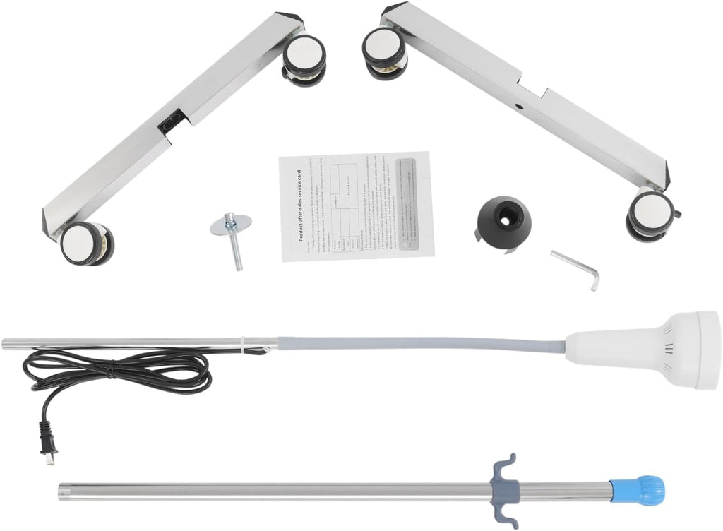 Exam Light 30W LED Medical Examination Light Lamp, Mobile 4-Legged Base w/Universal Wheels, 360° Adjustable Gooseneck LED Exam Light, Dental-Oral & Gynaecology Outpatient Cold Light Lamp (White)