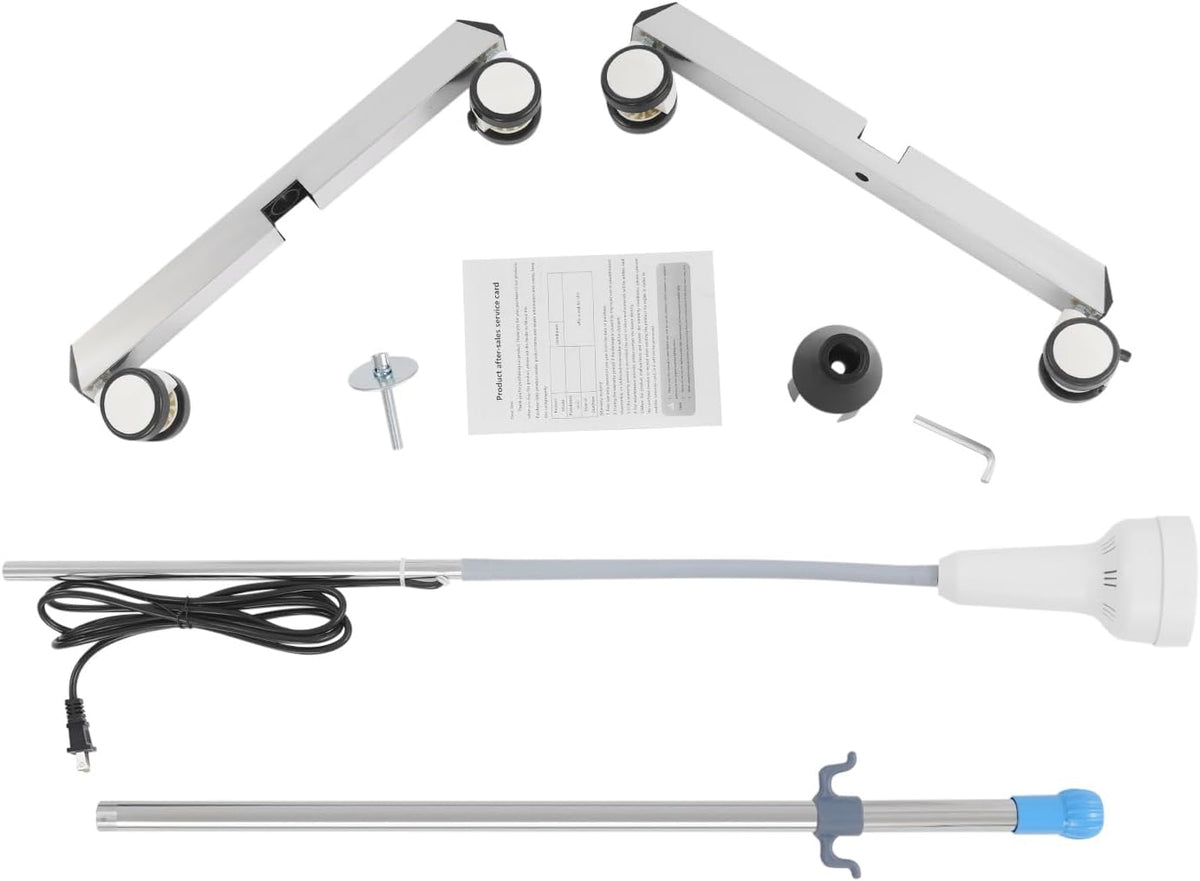 Exam Light 30W LED Medical Examination Light Lamp, Mobile 4-Legged Base w/Universal Wheels, 360° Adjustable Gooseneck LED Exam Light, Dental-Oral & Gynaecology Outpatient Cold Light Lamp (White)