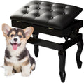 Piano Bench Piano Bench with Storage Piano Accessories Piano Bench Adjustable Height Vanity Stool Piano Bench Black Length 56cm*Width 34cm