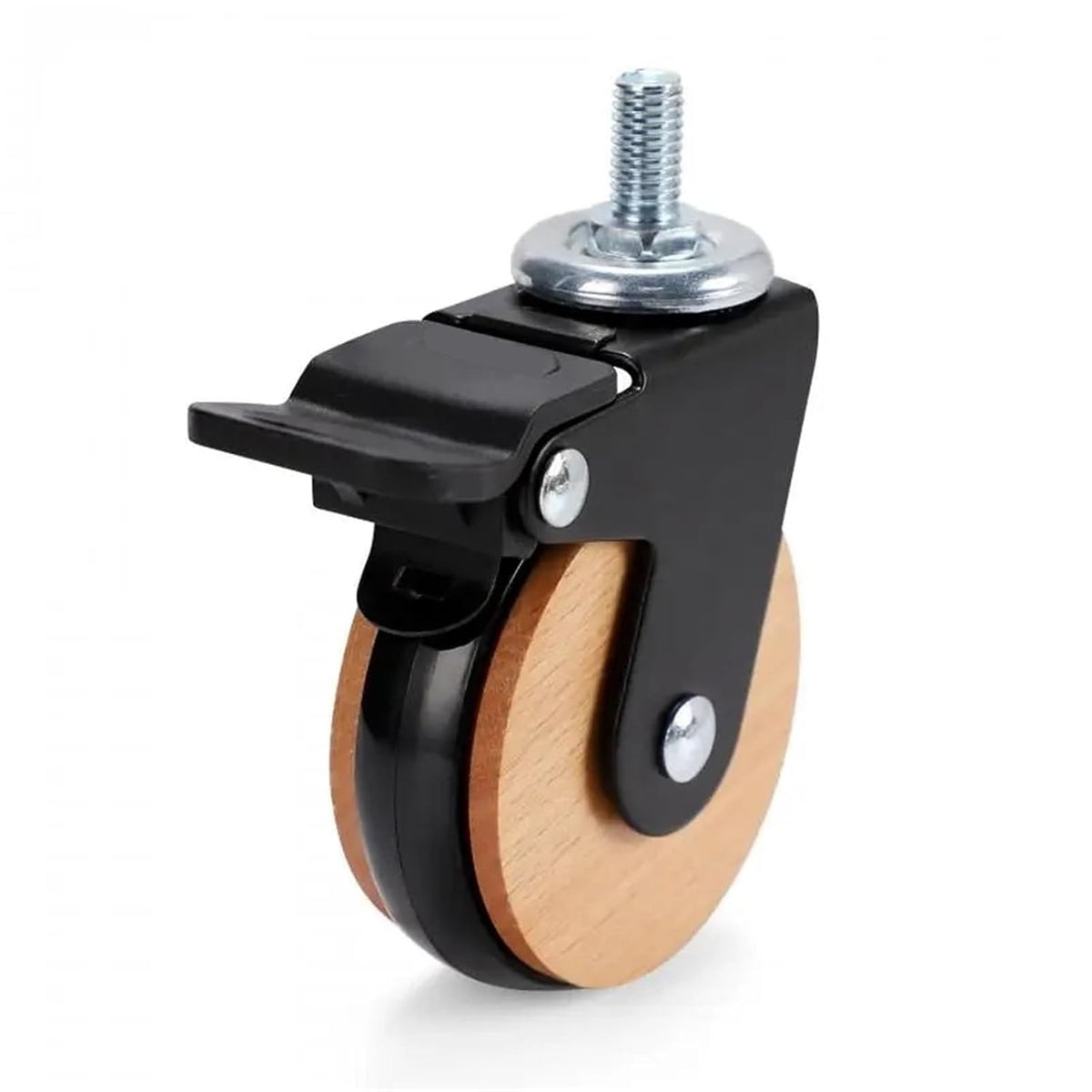 2.5-Inch 8×15mm Threaded Rod Universal Brake Casters Mobility Base with Wheels 4Pcs(M8x15mm-Universal)