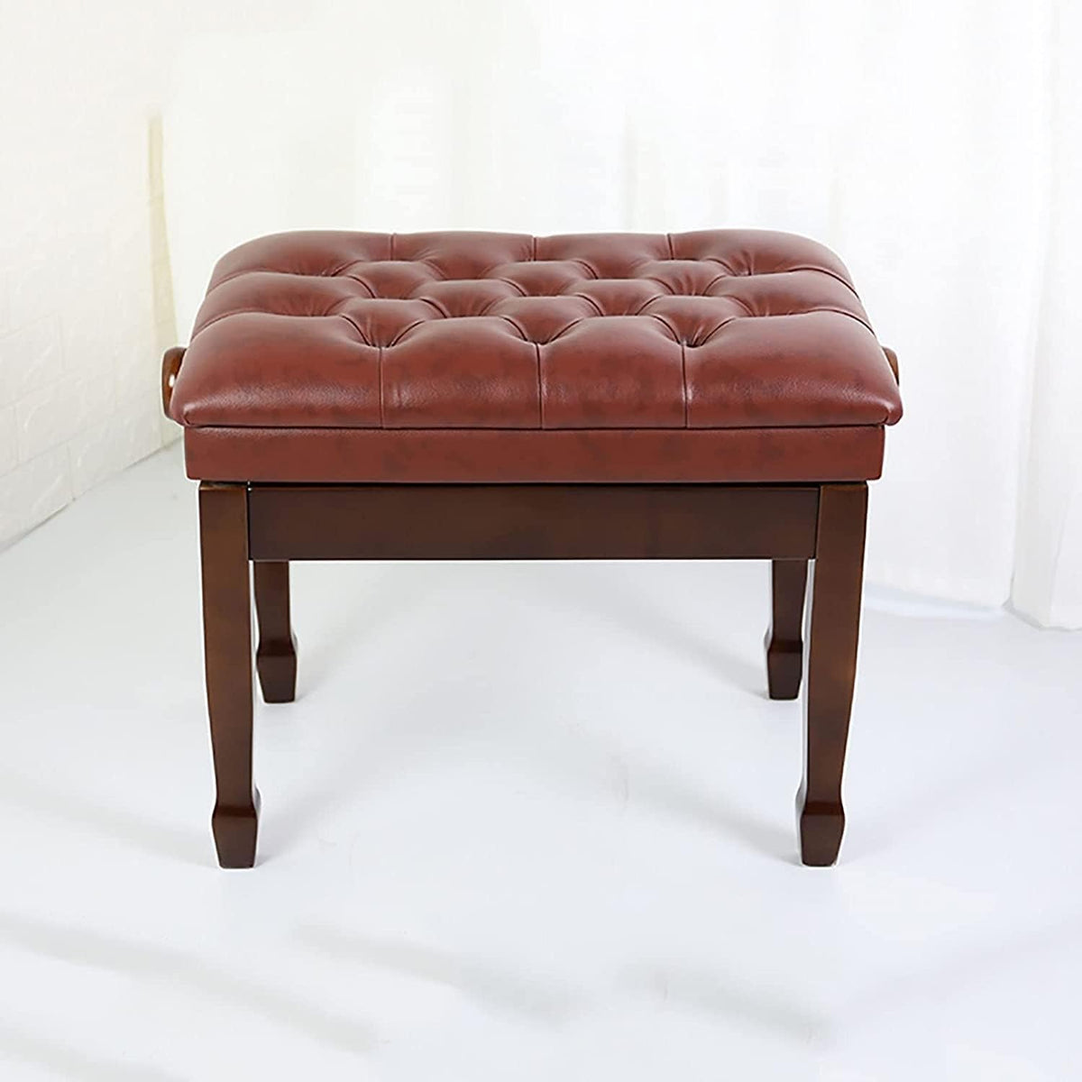 Piano Stool Piano Bench Dressing Table Stool Piano Bench Height Adjustable Padded Keyboard Bench Piano Stool Keyboard Bench Vanity Stool, Strong Load Capacity & Easy Asse-Walnut
