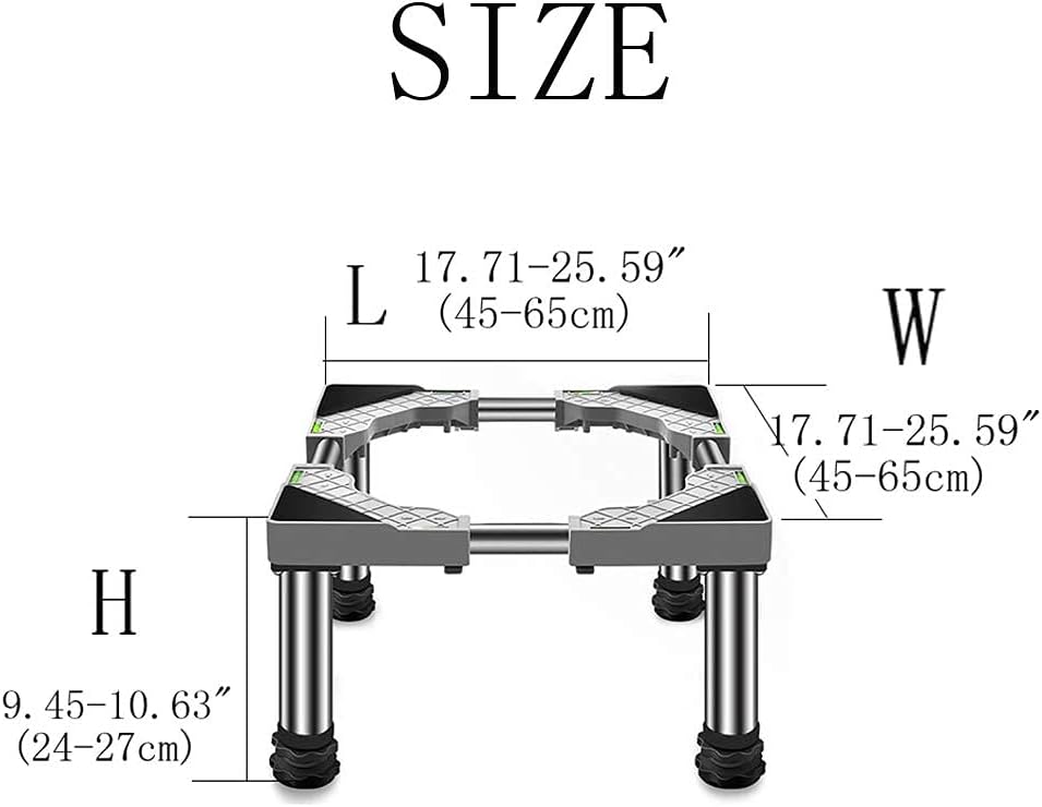 Adjustable Washing Machine Base Multi-Functional Adjustable Base with 4/8/12 Legs Universal Tumble Dryers Stand Telescopic Length 65-80cm Width 36-55cm Washing Machine Base an