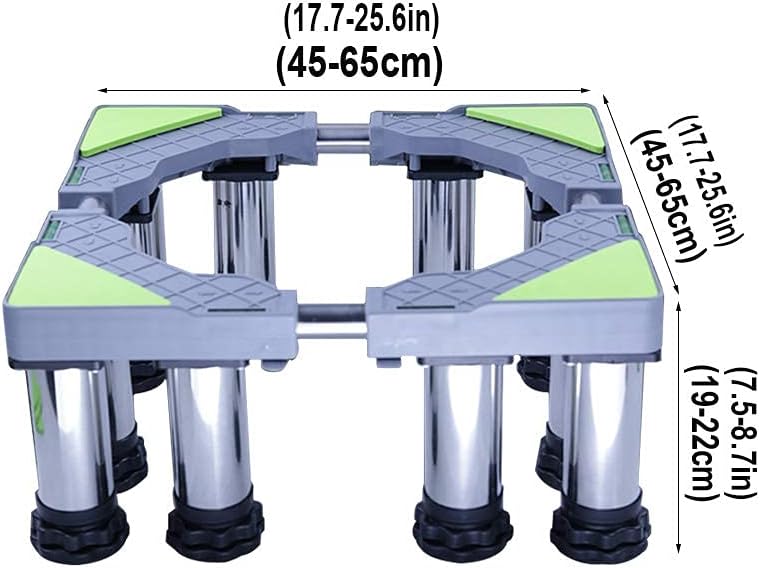 Adjustable Washing Machine Base Heavy Duty Washing Machine Base with Wheels Universal Appliance Trolley Multifunctional Fridge Stand Dryer Base Bracket 45-65cm Moving Home App