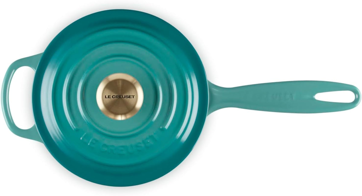 Le Creuset Enameled Cast Iron Signature Saucepan, 1.75 qt., Riviera