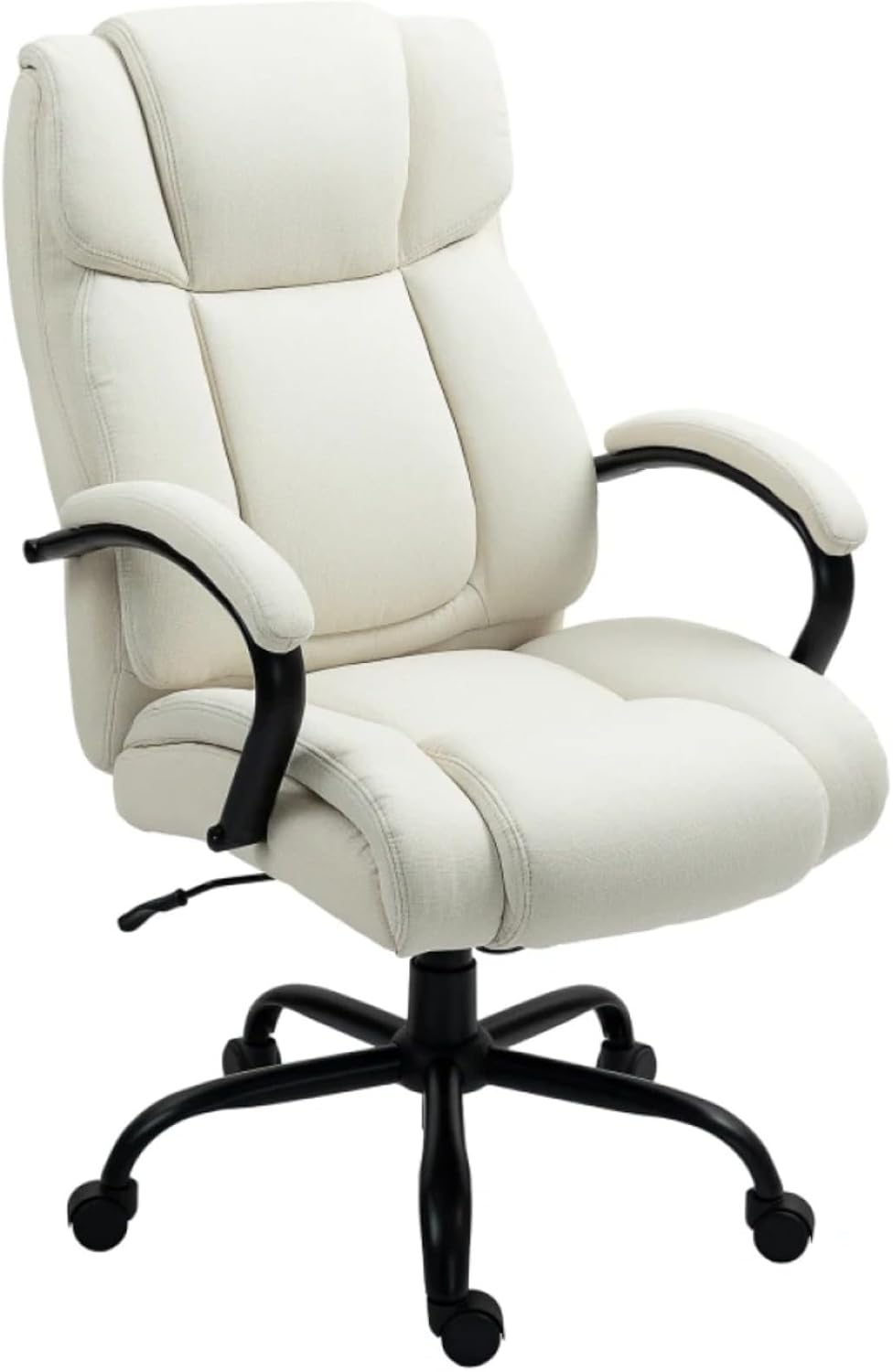 Hassyee Comfortable Design Executive Office Chair with Universal Wheels, Curved Backrest Design Home Office Table Chair with Adjustable Height