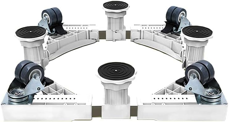 Adjustable Washing Machine Base Washing Machine Stand Base Tumble Dryer Stand Trolley Heavy Duty Roller Washing Machine Appliance Wheel Universal Adjustable 52-67cm Cookers St