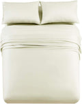 Royal Tradition Made in USA- Luxurious RV Bed Sheet Set (RV Queen, Ivory) Soft Cotton Sateen 608 Thread Count Camper Sheets