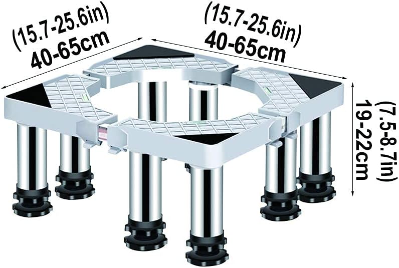 Washing Machine Stand Base Heavy Duty 4/8/12 Legs Adjustable Dryer Refrigerator Holder Bracket Length/Width 40-65cm Universal High Rack Wine Cooler Base Moisture Proof - 400kg