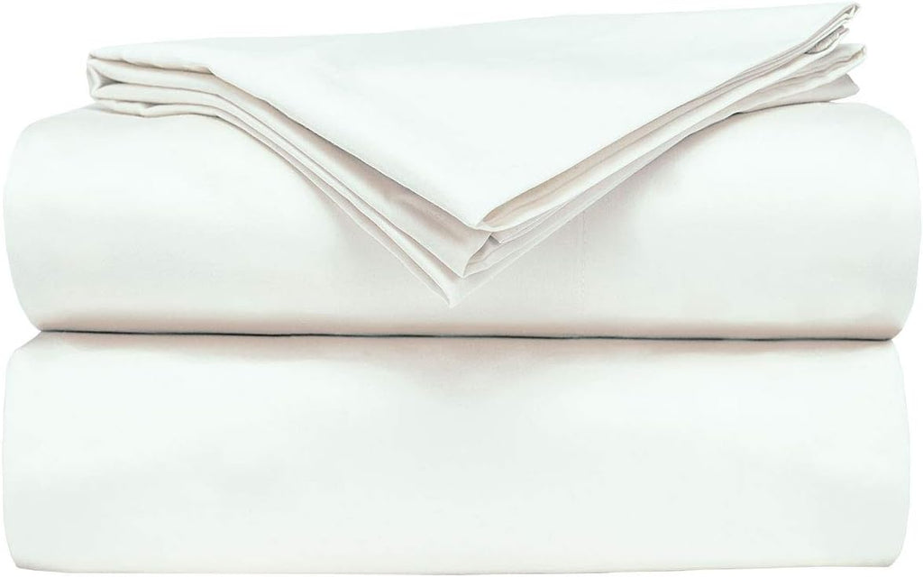 AB Lifestyles Short King White 72X75 RV Camper Sheet Sets No Tuck Top Sheet Fitted At Foot 4 PC Set Custom for Camper Mattress Motorhome Fifth Wheel 100% Cotton Happy Campers