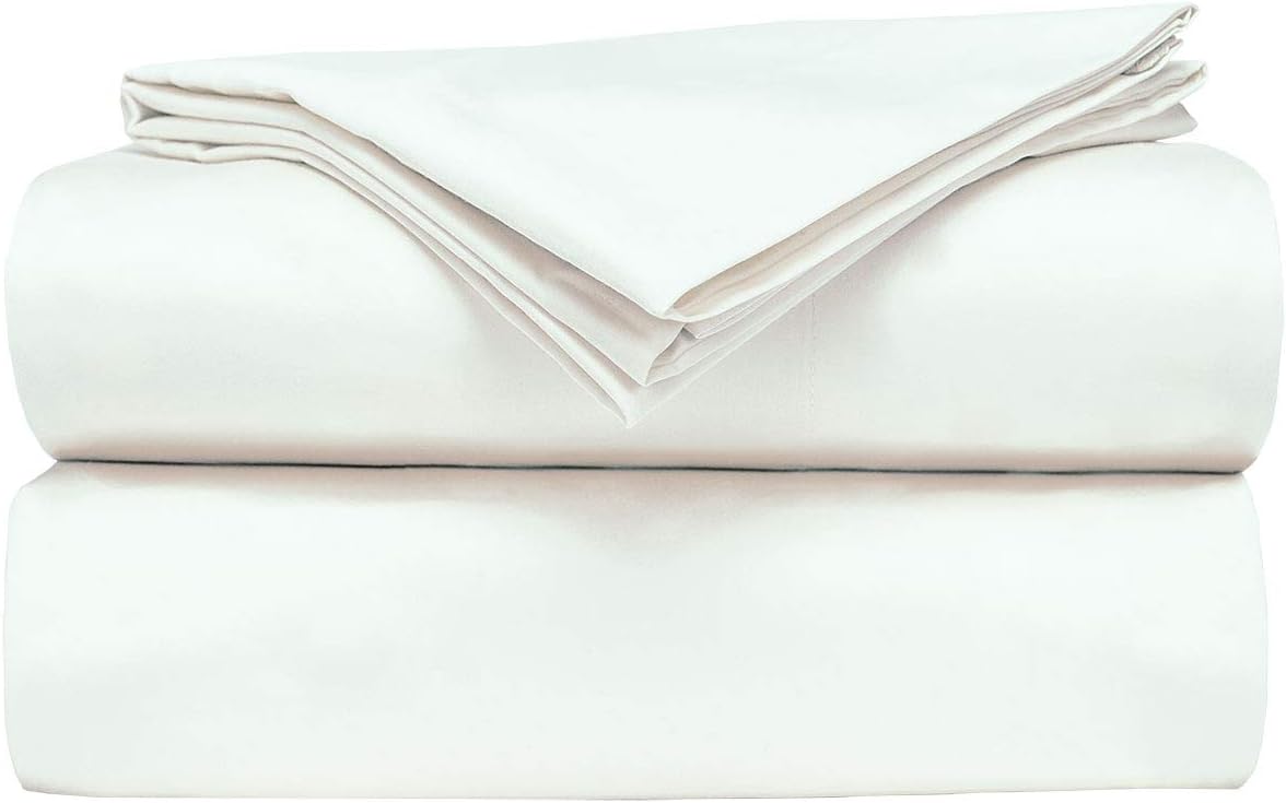 AB Lifestyles Short King White 72X75 RV Camper Sheet Sets No Tuck Top Sheet Fitted At Foot 4 PC Set Custom for Camper Mattress Motorhome Fifth Wheel 100% Cotton Happy Campers