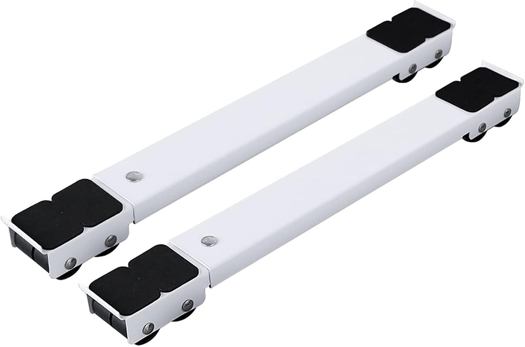 Washing Machine Stand Fridge Non-Slip Base, Universal Movable Adjustable Moving Roller Pedestal for Dryer, Mini Refrigerator 2Pcs (White)