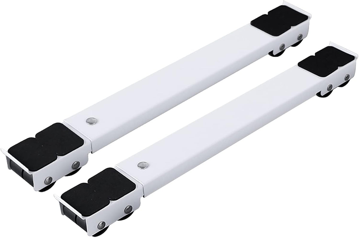 Washing Machine Stand Fridge Non-Slip Base, Universal Movable Adjustable Moving Roller Pedestal for Dryer, Mini Refrigerator 2Pcs (White)