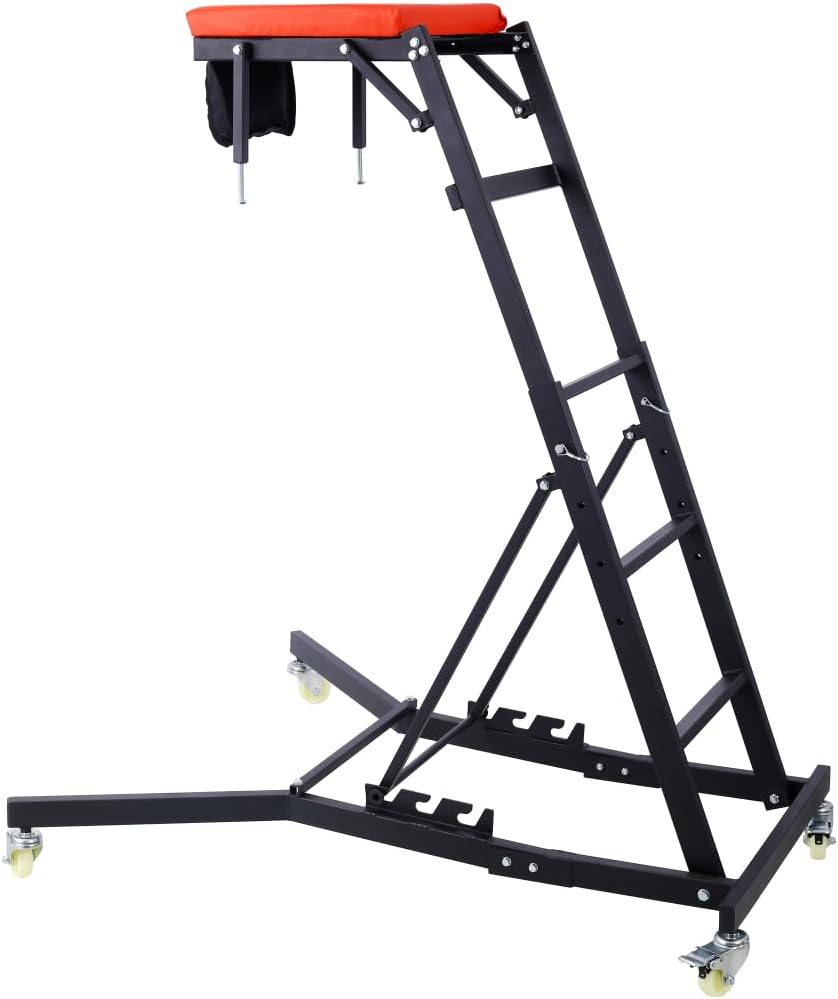 Top Automotive Creeper, Engine Creeper 42.5'-66', 330 LBS Capacity, 4 Swivel Caster Wheels, Padded Deck, Foldable for Home Garage, Workshop Repair Maintenance