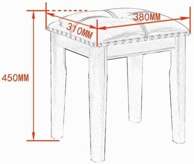 Vanity Benches，Leather Footstools, Piano Stool, Living Room and Bedroom Desk Stools (Color : Black)