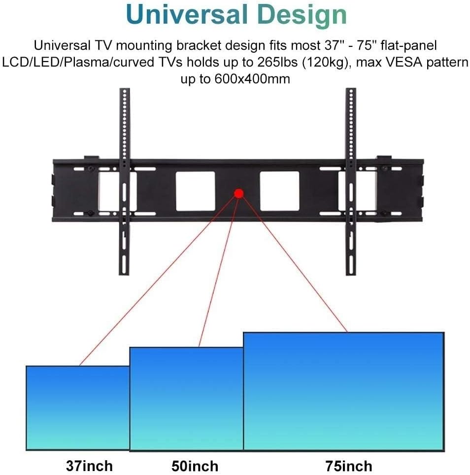 TV Stand Rolling 32 to 75 Inch Universal TV Cart with Wheels, TV Floor Stand with Tray Shelf, Height Adjustable Trolley, Max Load 120 Kg Beautiful Scenery