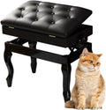 Piano Bench with Storage Piano Accessories Piano Bench Adjustable Height Vanity Stool Duet Piano Bench Black Length 56cm*Width 34cm