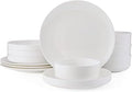 Mikasa Macie Bone China Lightweight Chip Resistant 12 Piece Dinnerware Set, Service for 4, White