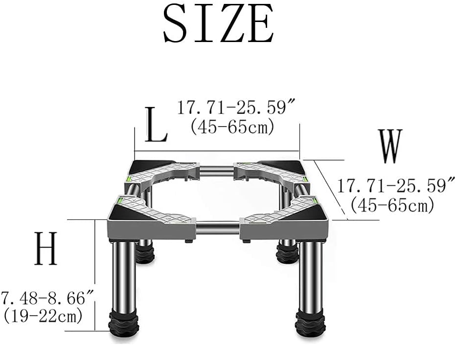 Adjustable Washing Machine Base Multi-Functional Adjustable Base with 4/8/12 Legs Universal Tumble Dryers Stand Telescopic Length 65-80cm Width 36-55cm Washing Machine Base an