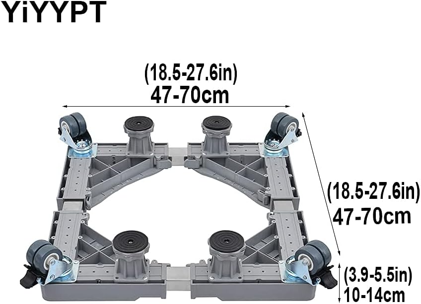Adjustable Washing Machine Base Washing Machine Stand Base Heavy Duty 4 Legs Holder Bracket Height 15cm/20cm Universal Fridge zer Stand Base for Dryer, ice Maker, cookers,