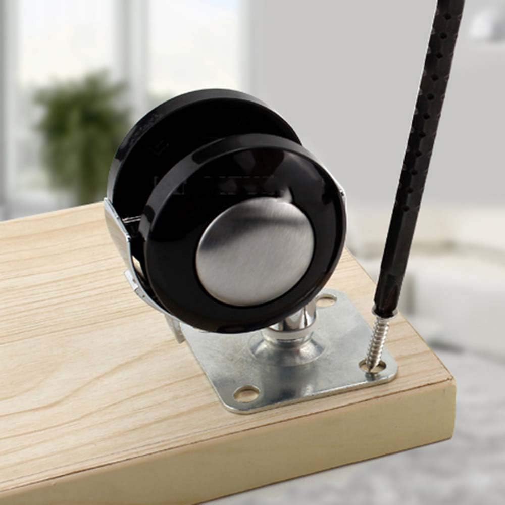 Caster Wheels,4×5/2 inch Alloy Flat Plate Universal Wheel-Mobile Cabinet Table Base Plate Wheel, Furniture Silent Rotating Wheel with Brake/with Screws (60/80KG-4 only)